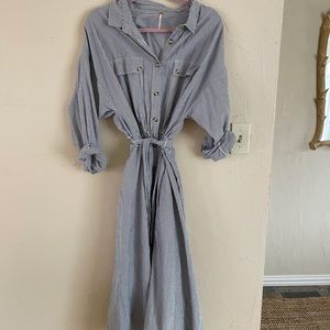 Free People MIDI Button Down Dress